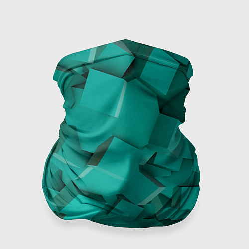 Бандана Абстрактные сине-зелёные кубы / 3D-принт – фото 1