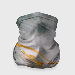 Бандана-труба Абстрактный серый туман и золотая краска, цвет: 3D-принт