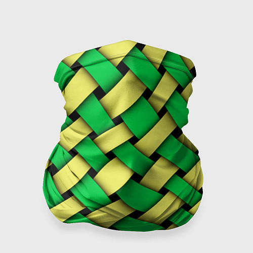 Бандана Жёлто-зелёная плетёнка - оптическая иллюзия / 3D-принт – фото 1