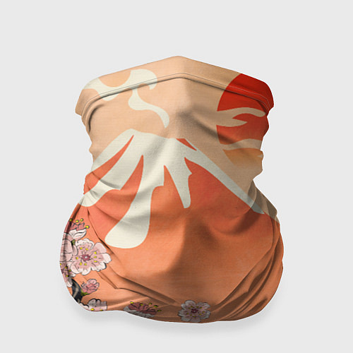 Бандана Ветка цветущей сакуры и вулкан / 3D-принт – фото 1