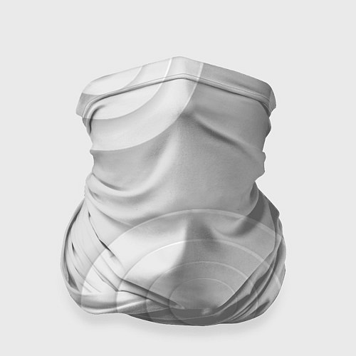 Бандана Серый фон и абстрактные белые объёмные окружности / 3D-принт – фото 1