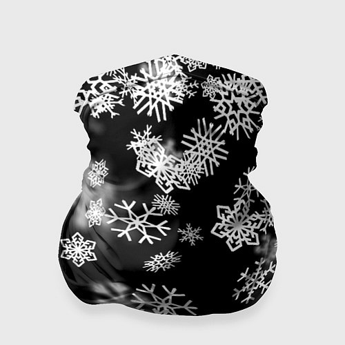 Бандана Белые снежинки / 3D-принт – фото 1