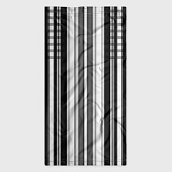 Бандана-труба Бело серый полосатый узор, цвет: 3D-принт — фото 2
