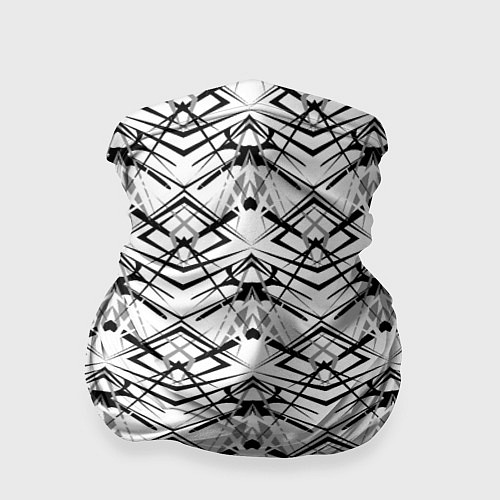 Бандана Черно белый геометрический узор / 3D-принт – фото 1