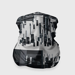 Бандана-труба Геометрическое множество объёмных чёрно-белых фигу, цвет: 3D-принт