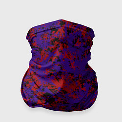 Бандана-труба Синие и красные пятна, цвет: 3D-принт
