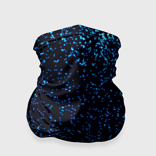 Бандана Неоновый синий блеск на черном фоне / 3D-принт – фото 1