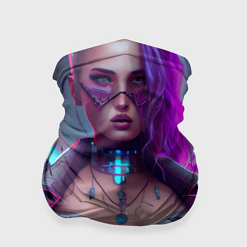 Бандана Красивая девушка киберпанк / 3D-принт – фото 1