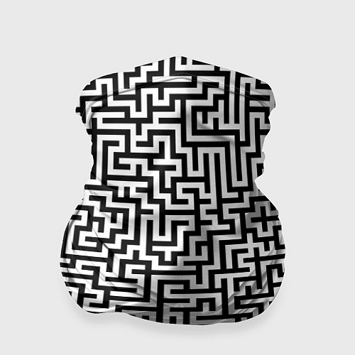 Бандана Черно-белый лабиринт / 3D-принт – фото 1