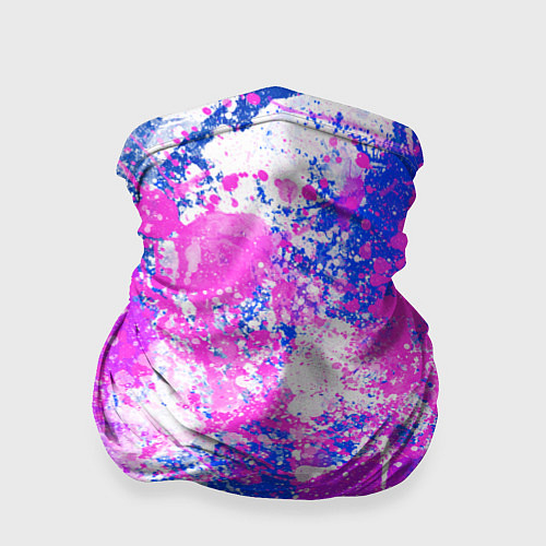 Бандана Разбрызганная фиолетовая краска - светлый фон / 3D-принт – фото 1