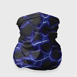 Бандана-труба Синий неон и плиты, цвет: 3D-принт