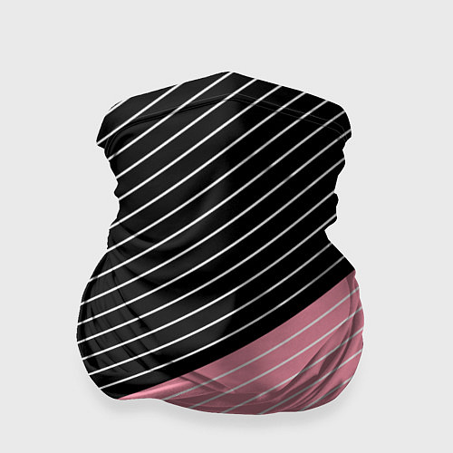 Бандана Узор в черную и розовую полоску / 3D-принт – фото 1