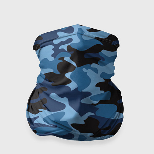 Бандана Сине-черный камуфляж / 3D-принт – фото 1