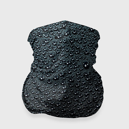 Бандана Блестящие мокрые капли на темном чёрном фоне / 3D-принт – фото 1