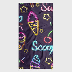 Бандана-труба Неоновые надписи sweet scoop, цвет: 3D-принт — фото 2