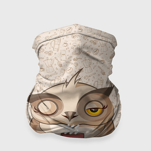Бандана Сова с кофе / 3D-принт – фото 1