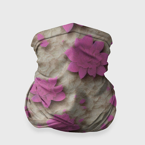 Бандана Розовые цветы объемные / 3D-принт – фото 1