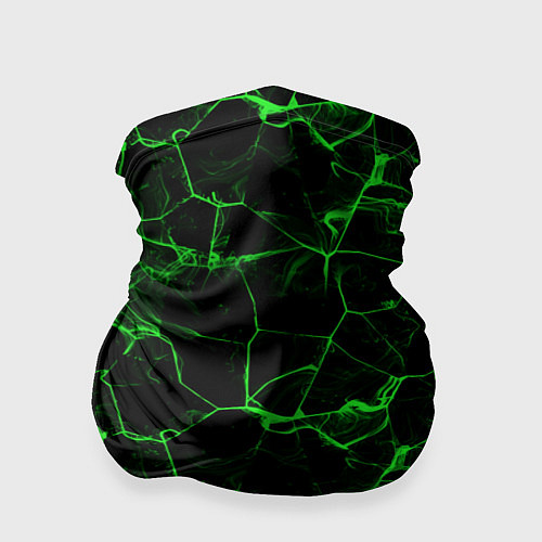 Бандана Разломы зеленого пламени / 3D-принт – фото 1