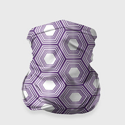 Бандана-труба Шестиугольники фиолетовые, цвет: 3D-принт