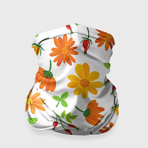 Бандана Orange flowers / 3D-принт – фото 1