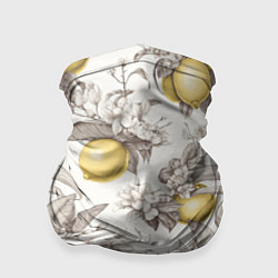 Бандана-труба Лимоны - винтаж графика: паттерн, цвет: 3D-принт