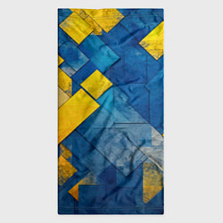 Бандана-труба Синяя и жёлтая геометрия, цвет: 3D-принт — фото 2