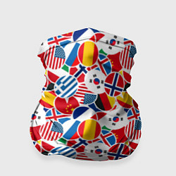 Бандана-труба Флаги стран мира, цвет: 3D-принт