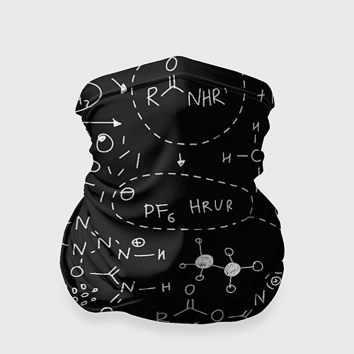 Бандана Химические формулы на чёрном / 3D-принт – фото 1
