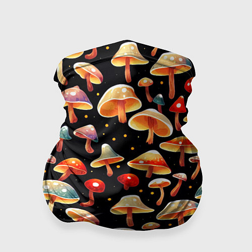 Бандана Разноцветный грибной паттерн / 3D-принт – фото 1
