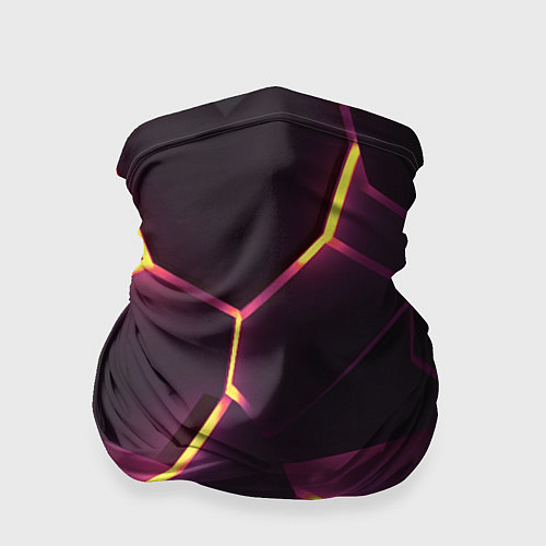 Бандана Пурпурные неоновые плиты / 3D-принт – фото 1