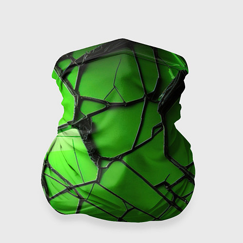 Бандана Зеленое треснутое стекло / 3D-принт – фото 1