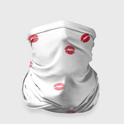 Бандана-труба Следы поцелуев губы, цвет: 3D-принт