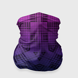 Бандана-труба Пурпурно-синий геометрический узор, цвет: 3D-принт