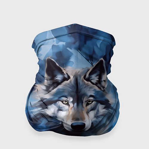 Бандана Голова волка на ледяном фоне / 3D-принт – фото 1