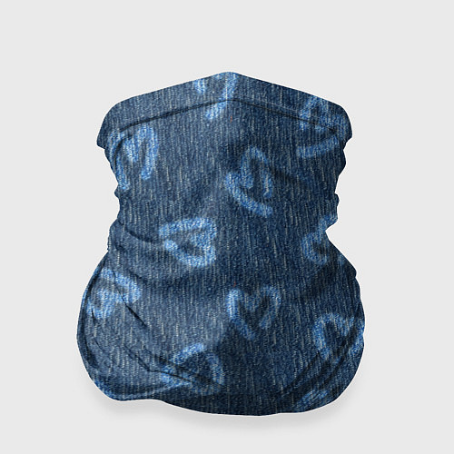 Бандана Hearts on denim / 3D-принт – фото 1