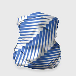Бандана-труба Голубая белая диагональ, цвет: 3D-принт