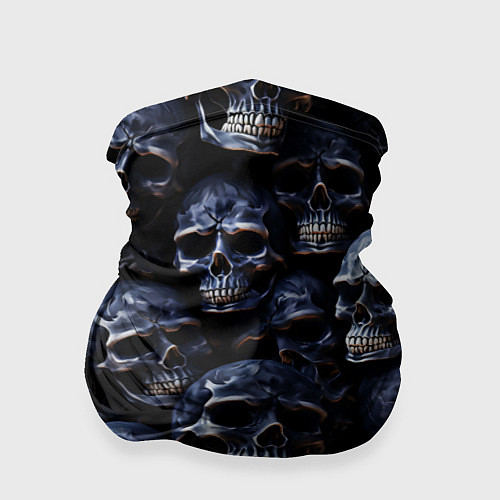Бандана Черные металлические черепа / 3D-принт – фото 1