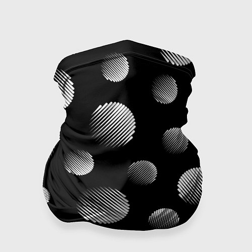Бандана Шары в полоску на черном фоне / 3D-принт – фото 1