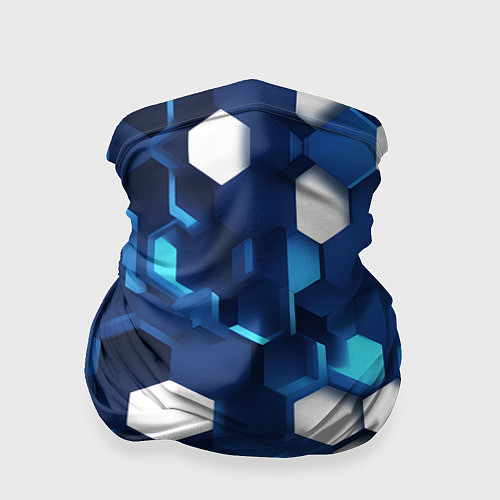 Бандана Cyber hexagon Blue / 3D-принт – фото 1