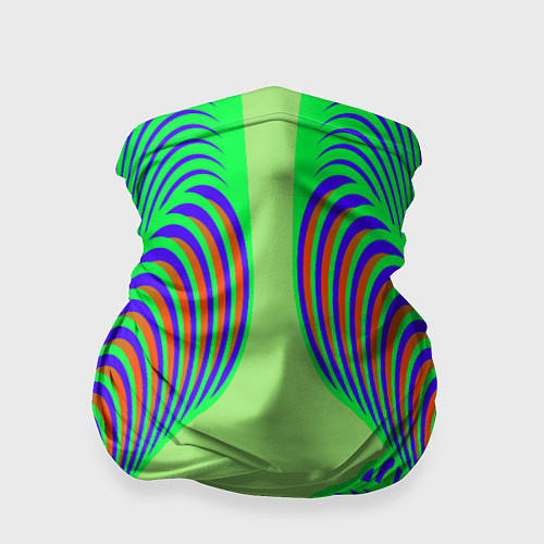 Бандана Сине-зеленые изгибы / 3D-принт – фото 1