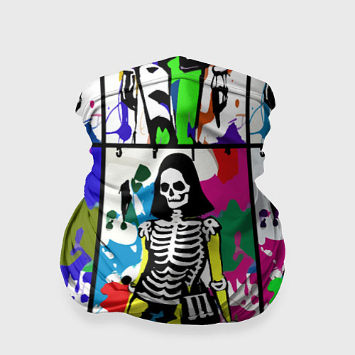 Бандана Разноцветные скелеты девушки - поп-арт - мода / 3D-принт – фото 1