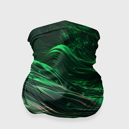 Бандана Зеленые абстрактные волны / 3D-принт – фото 1