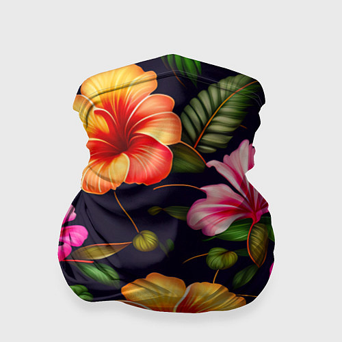 Бандана Гавайские цветы узор / 3D-принт – фото 1