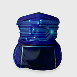 Бандана-труба Технический синий паттерн, цвет: 3D-принт