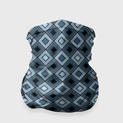 Бандана-труба Геометрический узор в серо-голубом цвете, цвет: 3D-принт