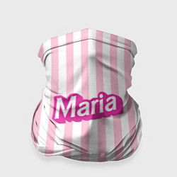 Бандана-труба Имя Мария в стиле Барби: розовая полоска, цвет: 3D-принт