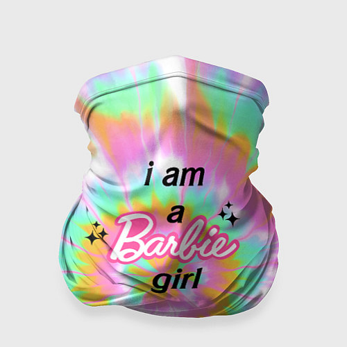 Бандана I am a Barbie girl - кислотный тай-дай / 3D-принт – фото 1