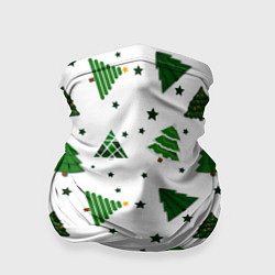 Бандана-труба Узор с зелеными елочками, цвет: 3D-принт