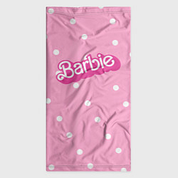 Бандана-труба Барби - белый горошек на розовом, цвет: 3D-принт — фото 2