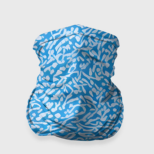 Бандана Белые узоры на синем фоне / 3D-принт – фото 1